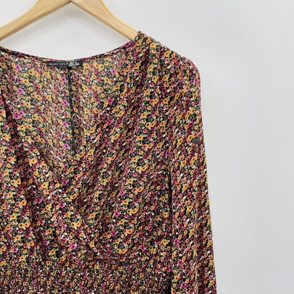 Black Tape Womens Trendy Plus Size X Floral Smocked Solid Dress Long Sleeves $79 - Picture 3 of 7